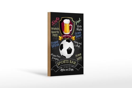 Holzschild Spruch 12x18 cm sports bar free wine darts pool Dekoration