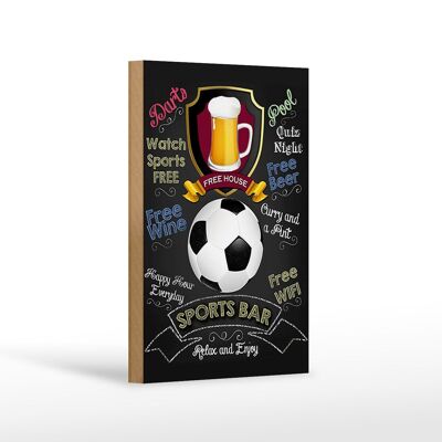 Holzschild Spruch 12x18 cm sports bar free wine darts pool Dekoration