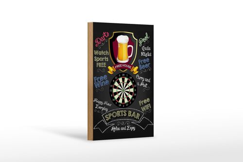 Holzschild Spruch 12x18 cm sports bar Darts relax and enjoy Dekoration