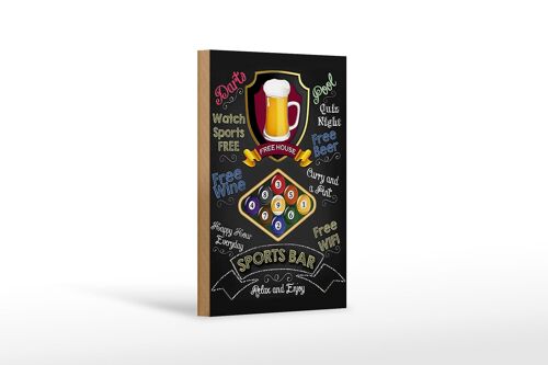 Holzschild Spruch 12x18cm sports bar Beer Billard Dekoration