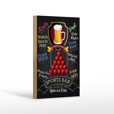Cartel de madera que dice bar deportivo 12x18 cm WIFI gratis Decoración de cerveza gratis