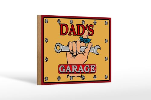 Holzschild Spruch 18x12 cm dad´s Garage Papa Werkstatt Dekoration