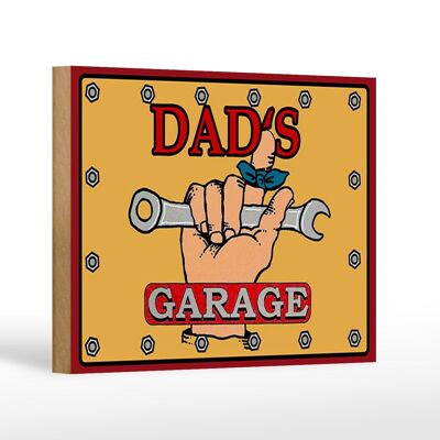 Holzschild Spruch 18x12 cm dad´s Garage Papa Werkstatt Dekoration