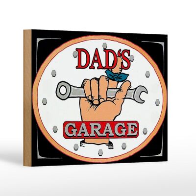 Cartello in legno con scritta "garage di papà" decorazione "officina di papà" 18x12 cm