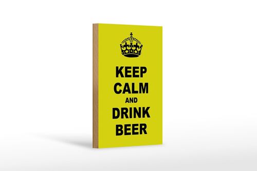 Holzschild Spruch 12x18 cm keep calm and drink beer Dekoration