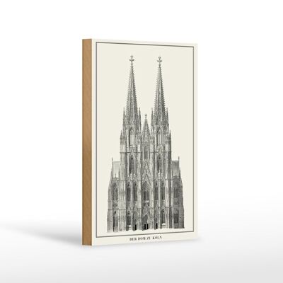 Holzschild Zeichnung 12x18 cm der Dom zu Köln Kölner Dom Dekoration