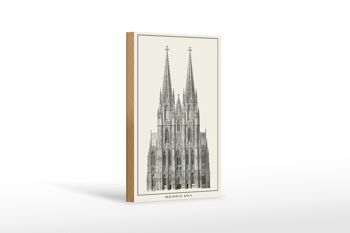Panneau en bois dessin 12x18 cm Cathédrale de Cologne Décoration Cathédrale de Cologne 1