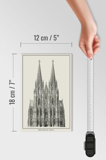 Panneau en bois dessin 12x18 cm Cathédrale de Cologne Décoration Cathédrale de Cologne 4