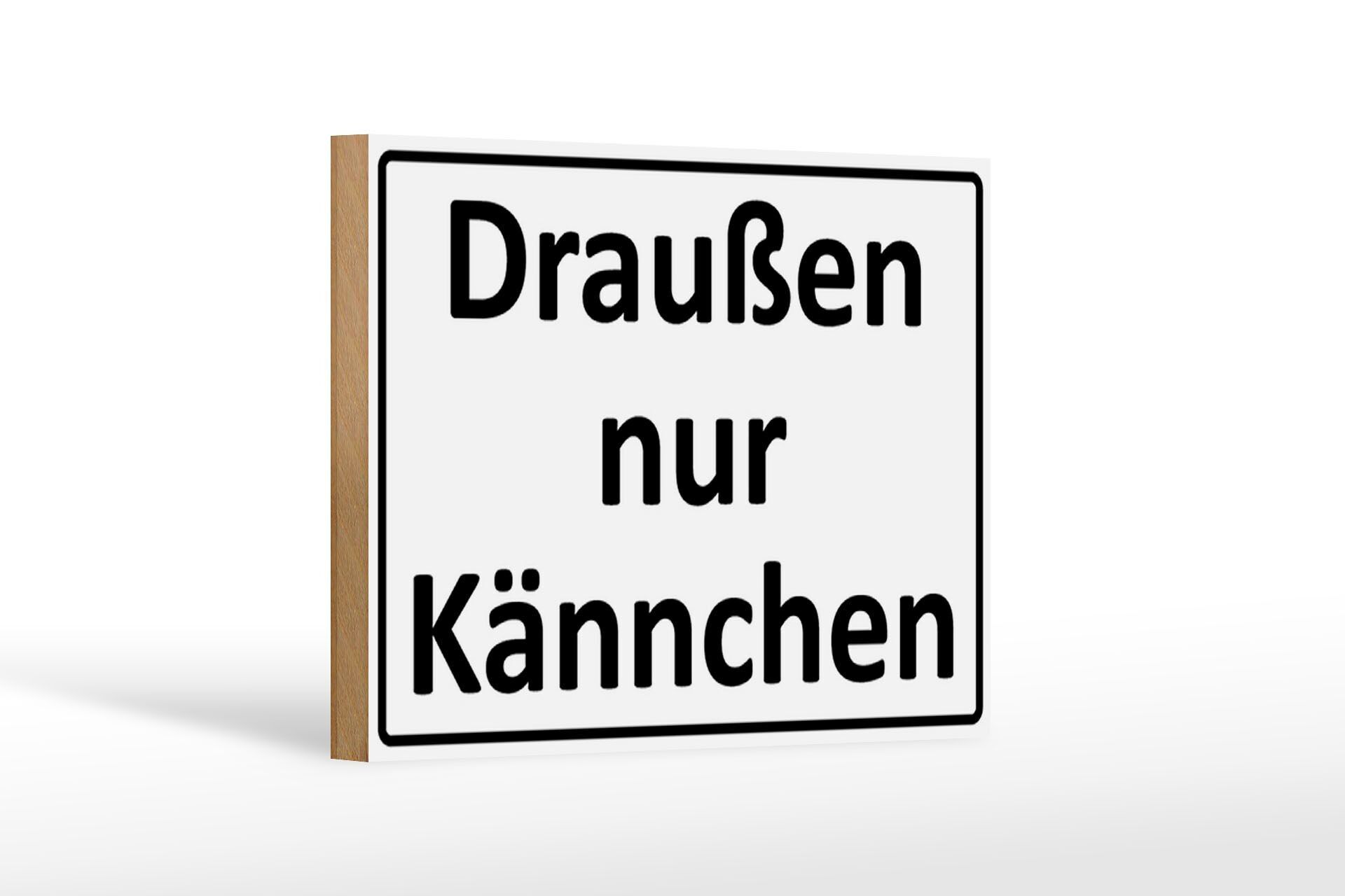 Cartello in legno con scritta 18x12 cm Solo esterno decorazione vaso