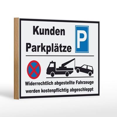 Wooden sign parking 18x12 cm parking customers illegal decoration