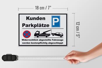 Panneau en bois parking 18x12 cm parking clients décoration illégale 4