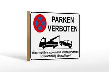 Panneau en bois parking 18x12 cm parking interdit décoration illégale 1