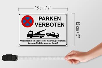 Panneau en bois parking 18x12 cm parking interdit décoration illégale 4