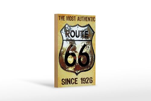 Holzschild Retro 12x18 cm Wappen Route 66 since 1926 USA Dekoration