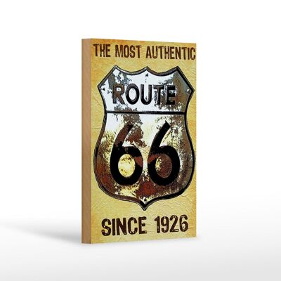 Cartello in legno retrò 12x18 cm stemma Route 66 dal 1926 decorazione USA
