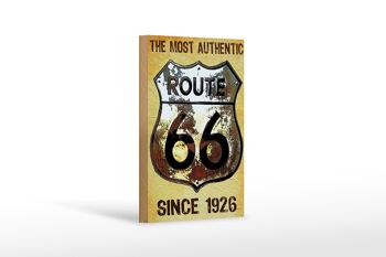 Panneau en bois rétro 12x18 cm blason Route 66 depuis 1926 décoration USA 1
