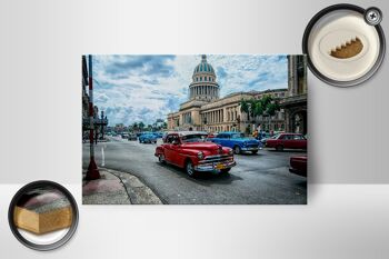 Panneau en bois voiture 18x12 cm voiture vintage Cuba Havane décoration cadeau 2