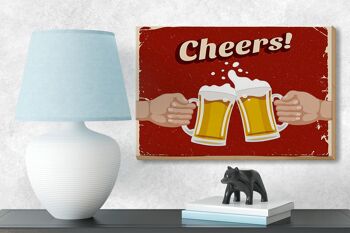 Panneau en bois 18x12 cm Beer Cheers décoration de bière 3