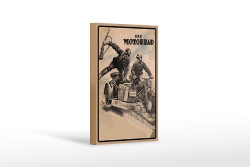 Holzschild Retro 12x18 cm das Motorrad Soldaten Dekoration