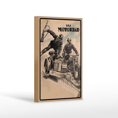 Wooden sign retro 12x18 cm the motorcycle soldiers decoration