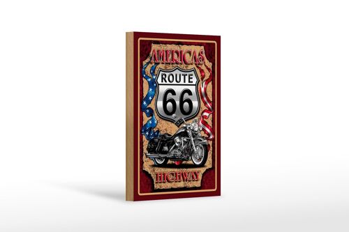 Holzschild Motorrad 12x18 cm Americas Route 66 highway Dekoration