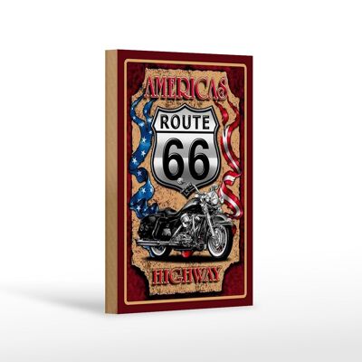 Holzschild Motorrad 12x18 cm Americas Route 66 highway Dekoration