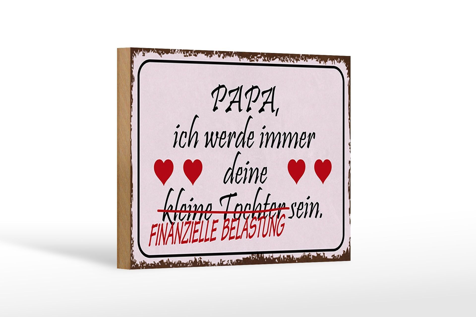 Wooden sign saying 18x12 cm dad your daughter hearts decoration