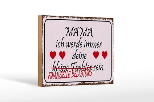 Holzschild Spruch 18x12 cm Mama deine Tochter Herzen Dekoration