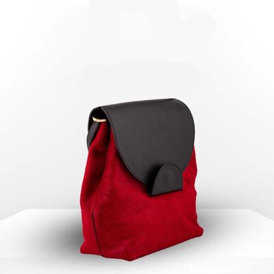 MOCHILA MIMOSA // Piel de vacuno plena flor Rojo