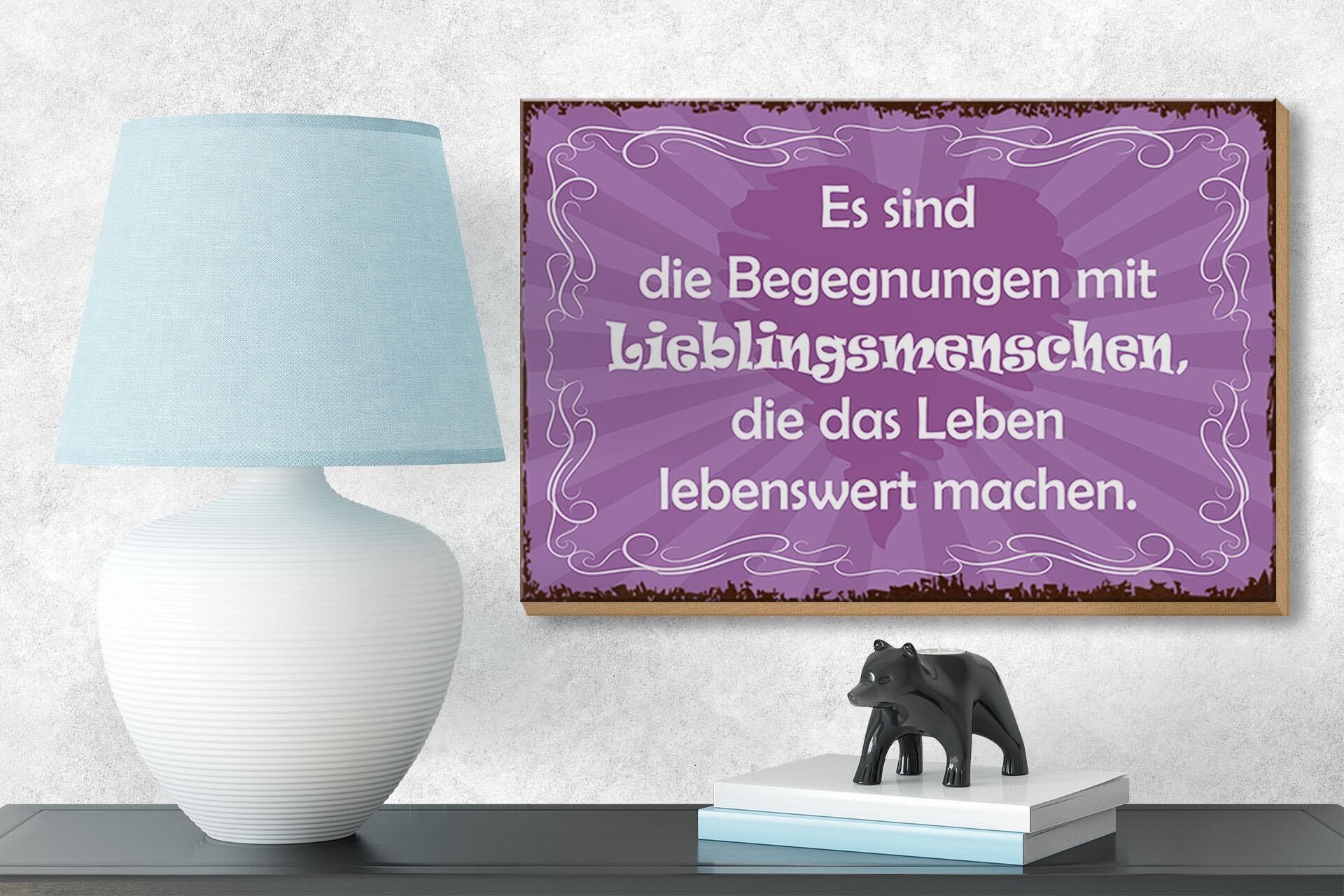 Holzschild Spruch 18x12 cm Begegnungen Lieblingsmenschen Dekoration