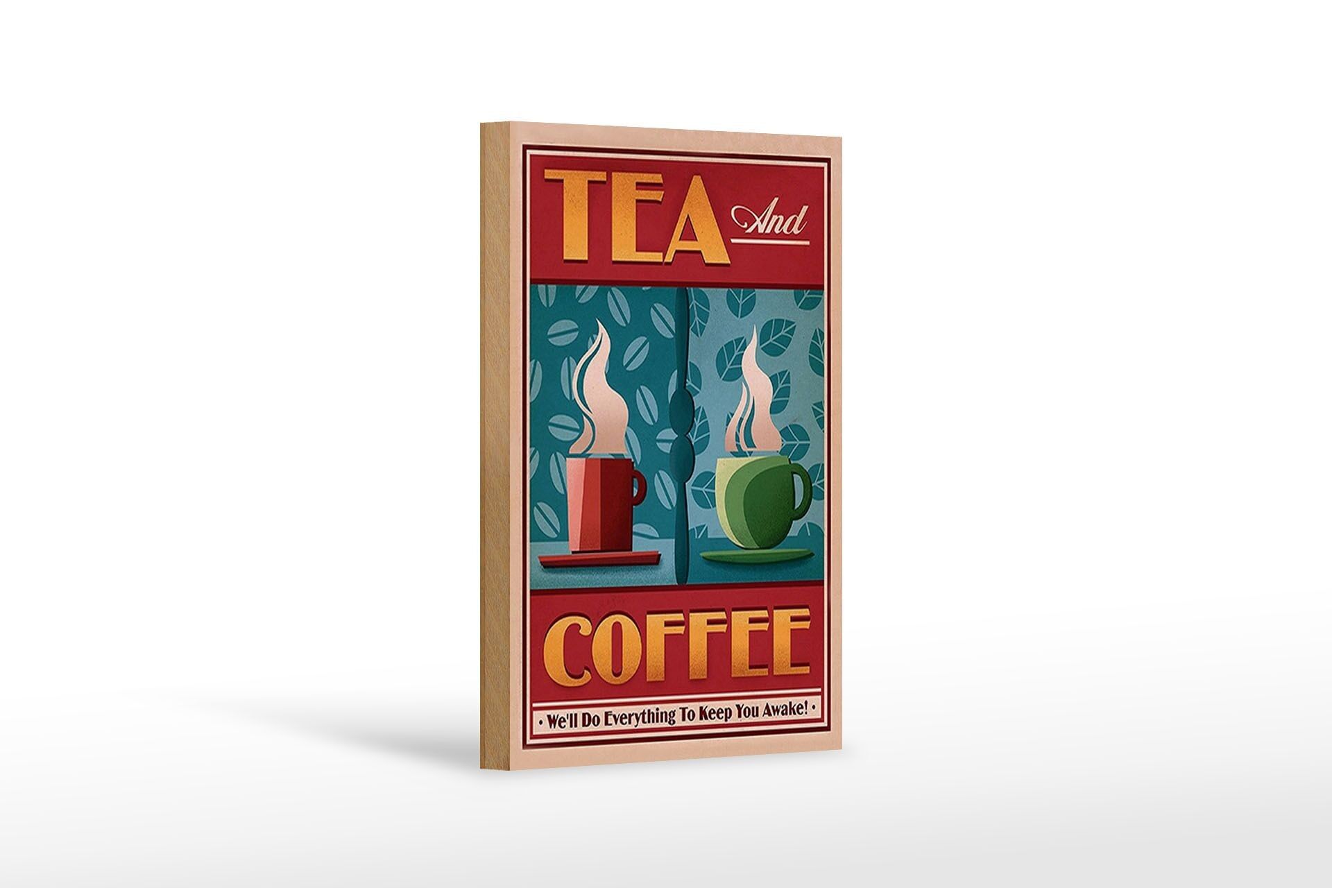 Cartello in legno Drink 12x18 cm Tè e Caffè Decorazione per tè e caffè