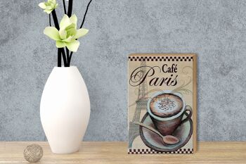 Panneau en bois Paris 12x18 cm Tour Eiffel tasse à café décoration café 3