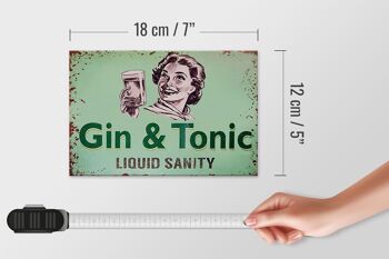 Panneau en bois 18x12 cm, décoration Gin & Tonic liauid sanity 4