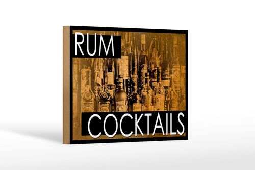 Holzschild 18x12 cm Rum Cocktails Dekoration