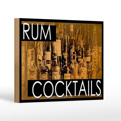 Wooden sign 18x12 cm Rum Cocktails Decoration