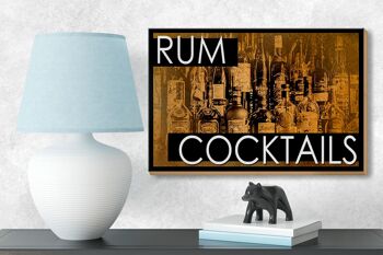 Panneau en bois 18x12 cm Décoration Cocktails Rhum 3