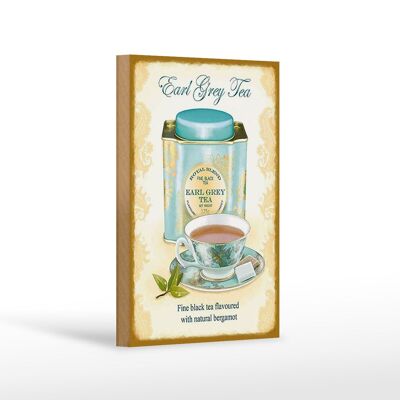 Holzschild Tee 12x18 cm Earl grey Tea black tea bergamot Dekoration