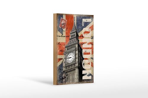 Holzschild London 12x18 cm Big Ben berühmter Uhrturm Dekoration