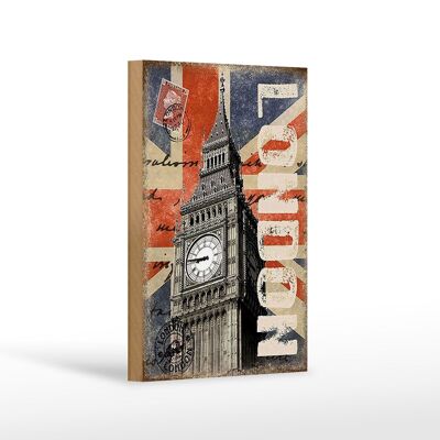 Letrero de madera Londres 12x18 cm Decoración famosa torre del reloj Big Ben
