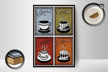 Panneau en bois café 12x18 cm Café Espresso Cappuccino Latte décoration 2