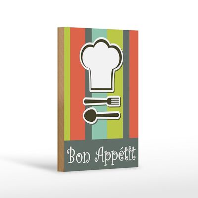 Wooden sign food 12x18 cm bon appetit restaurant decoration