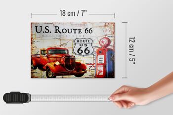 Panneau en bois rétro 18x12 cm US Route 66 décoration station service vintage 4