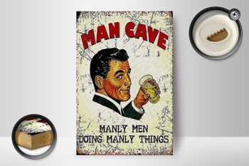 Panneau en bois rétro 12x18 cm Man Cave, hommes virils, choses viriles, décoration 2