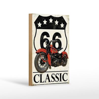 Letrero de madera retro 12x18 cm motocicleta clásica 66 5 estrellas decoración