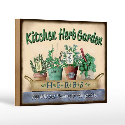 Holzschild Garten 18x12 cm Kirchen Herb Garden Mint Thyme Dekoration