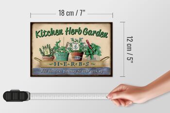 Panneau en bois pour jardin, 18x12 cm, église, herbes aromatiques, menthe, thym, décoration 4