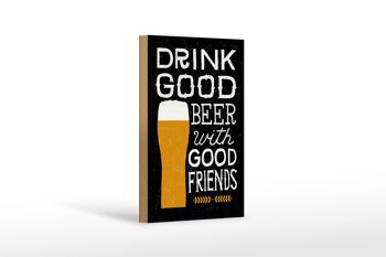Panneau en bois 12x18 cm Décoration Boire une bonne bière entre amis 1