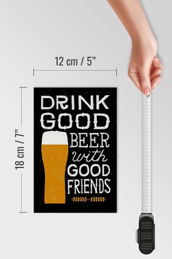 Panneau en bois 12x18 cm Décoration Boire une bonne bière entre amis 4