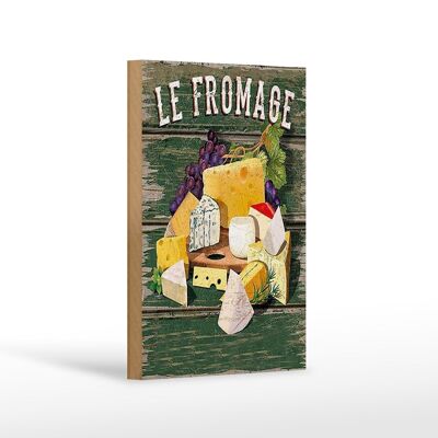 Wooden sign food 12x18 cm Le Fromage cheese varieties cheese decoration