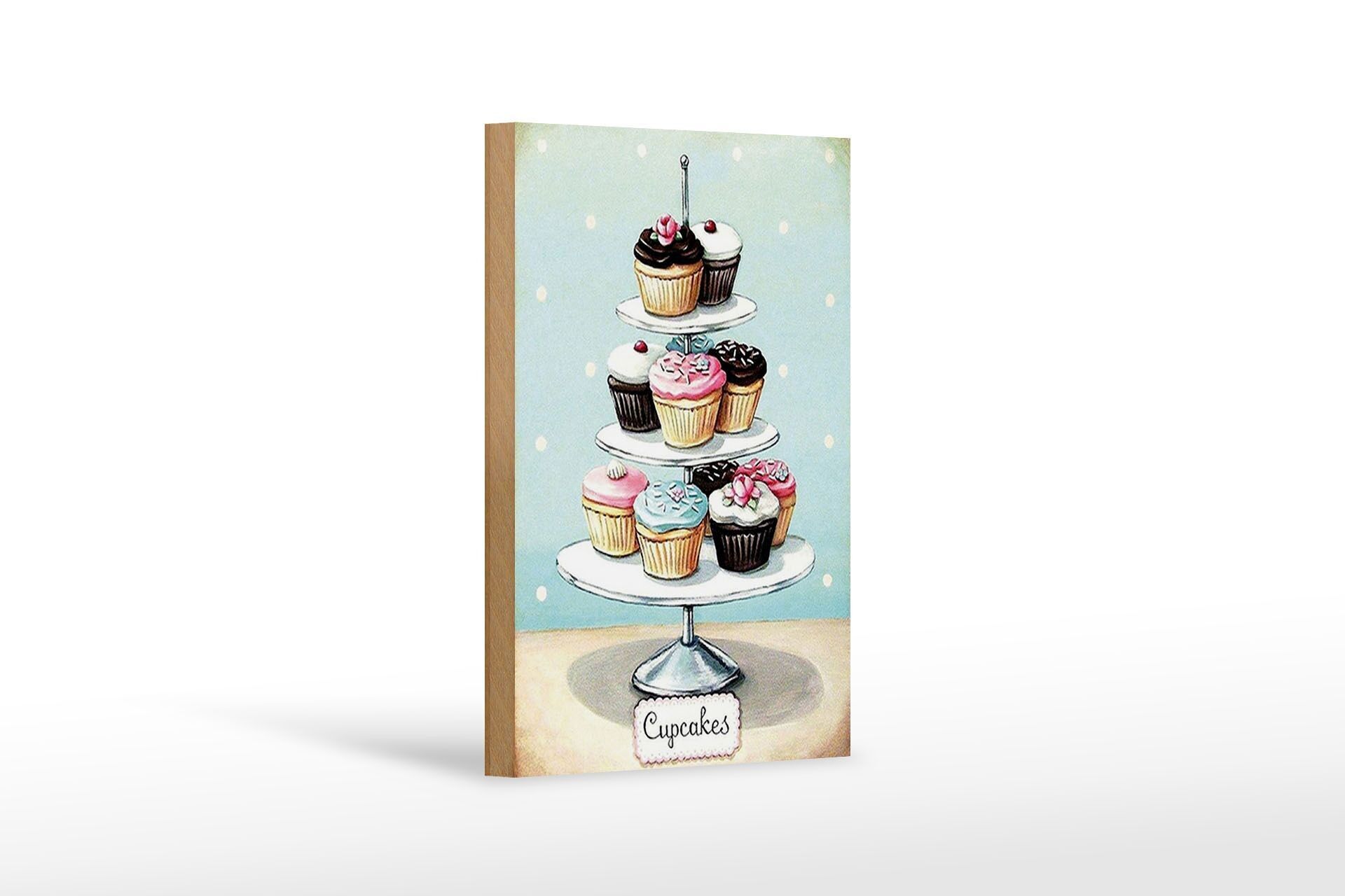 Wooden sign sweets 12x18 cm cupcakes small cakes decoration